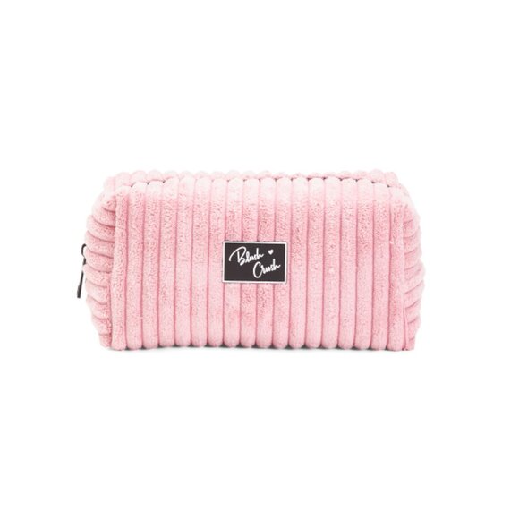 BLUSH CRUSH Pink Quilted Textured Zip Top Cosmetic Bag - Picture 1 of 1